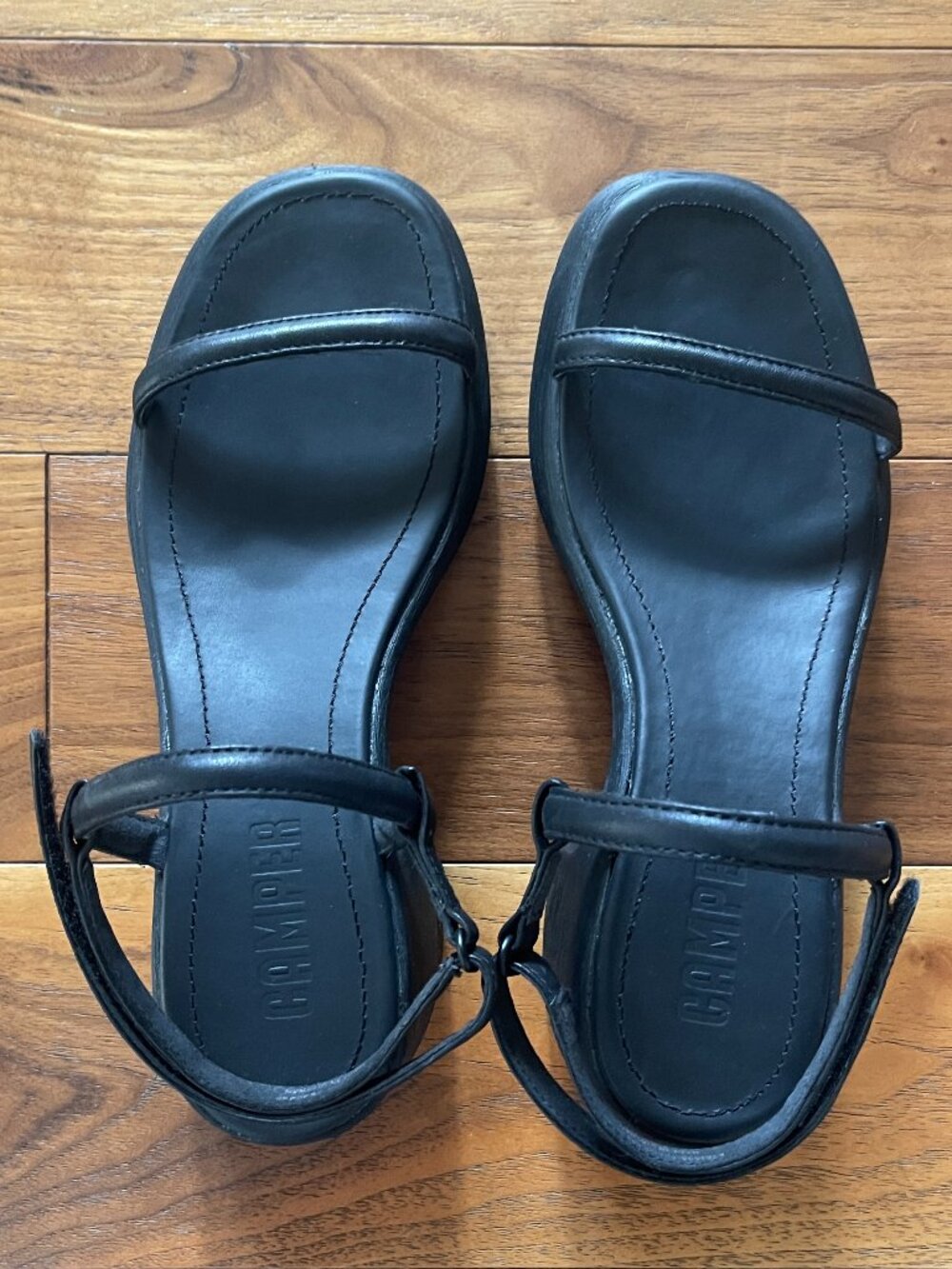 Camper Thelma black leather platform Sandals in black - sz 40 - US 9.5 - Picture 2 of 14